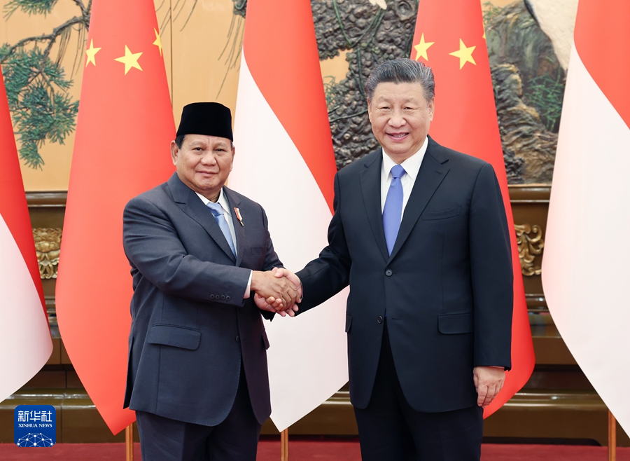 习近平主席同印度尼西亚当选总统普拉博沃会谈(图1)